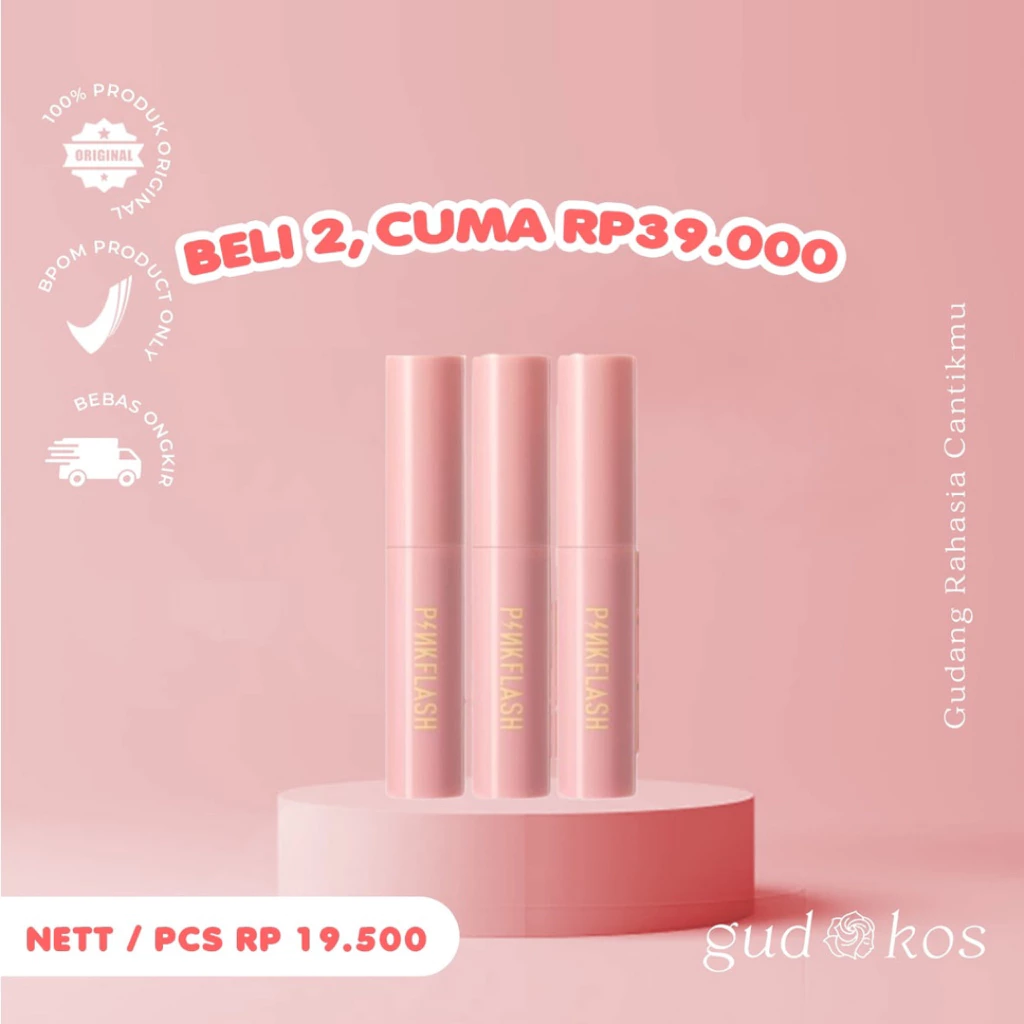 Gudkos PINKFLASH #OhMyKissAiry Matte Liquid Lip & Cheek Tint - 2in1 Lipcream Bibir & Pipi