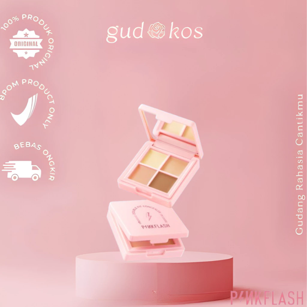 Gudkos PINKFLASH Double Fit Full Concealer Palette – Brighten, Flawless, Moist & Long-lasting
