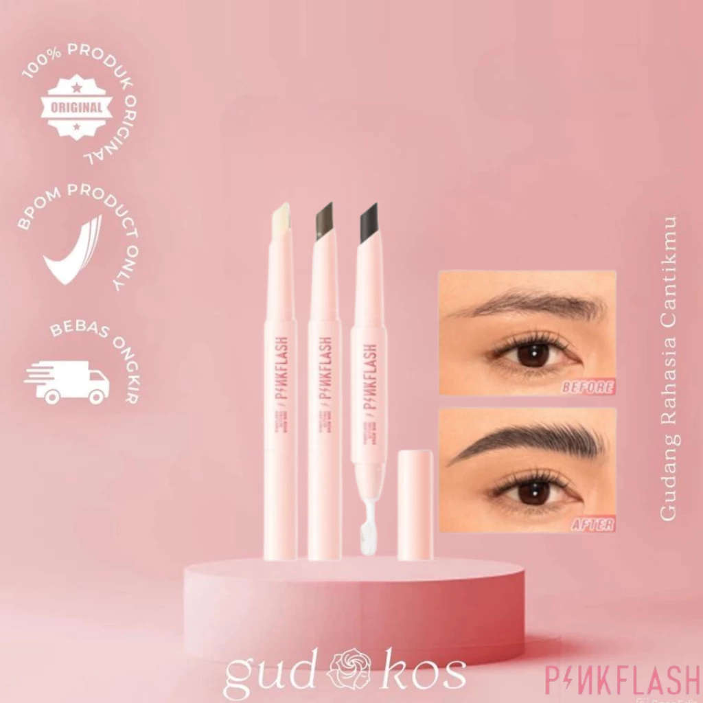 Gudkos PINKFLASH 2-in-1 waterproof sculpting brow wax with Brush Long-lasting Styling Eyebrow Soap