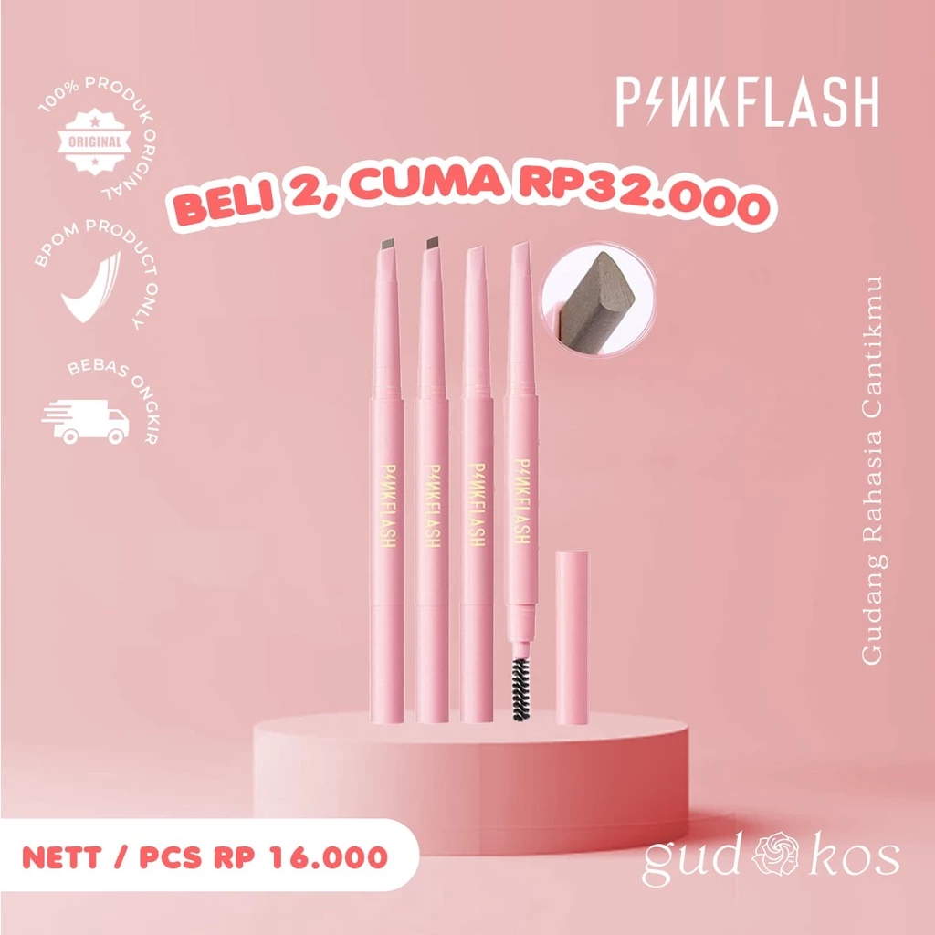 Gudkos PINKFLASH #OhMyEmoji Automatic Eyebrow Pencil - Pensil Alis Otomatis Waterproof