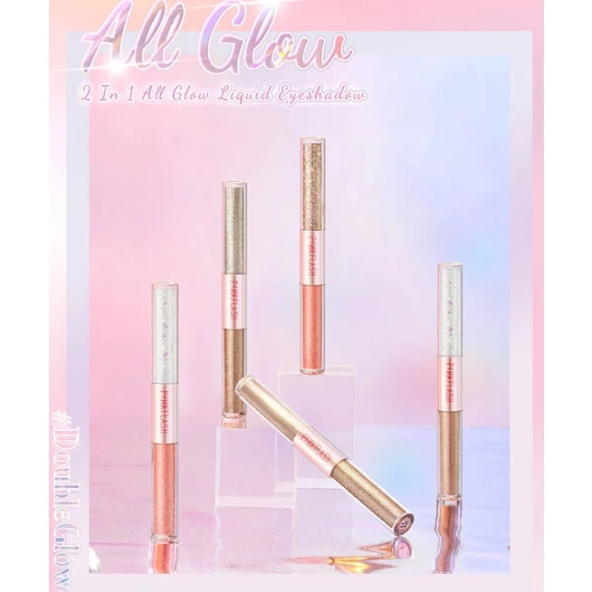 Gudkos PINKFLASH DoubleGlow 2 in 1 All Glow Liquid Eyeshadow Waterproof