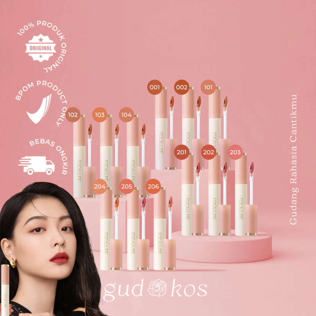 Gudkos FOCALLURE Velvet Smooth Lip Glaze Lip Tint / Liptint Hyper Moisturizing Lip Stain