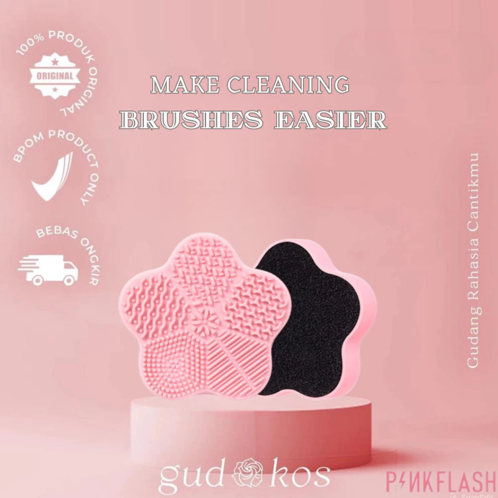 Gudkos PINKFLASH Silicone Makeup Brush Cleaner – Alat Pembersih Kuas Makeup Serbaguna