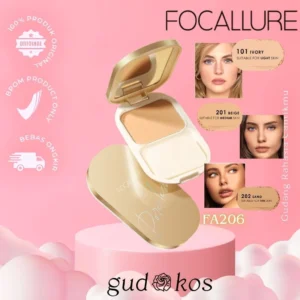 Gudkos FOCALLURE Lasting Poreless Compact Powder Fa 206 Oil-Control | Bedak Padat Tahan air Matte Pressed Powder- Hingga 12 Jam ED 2025
