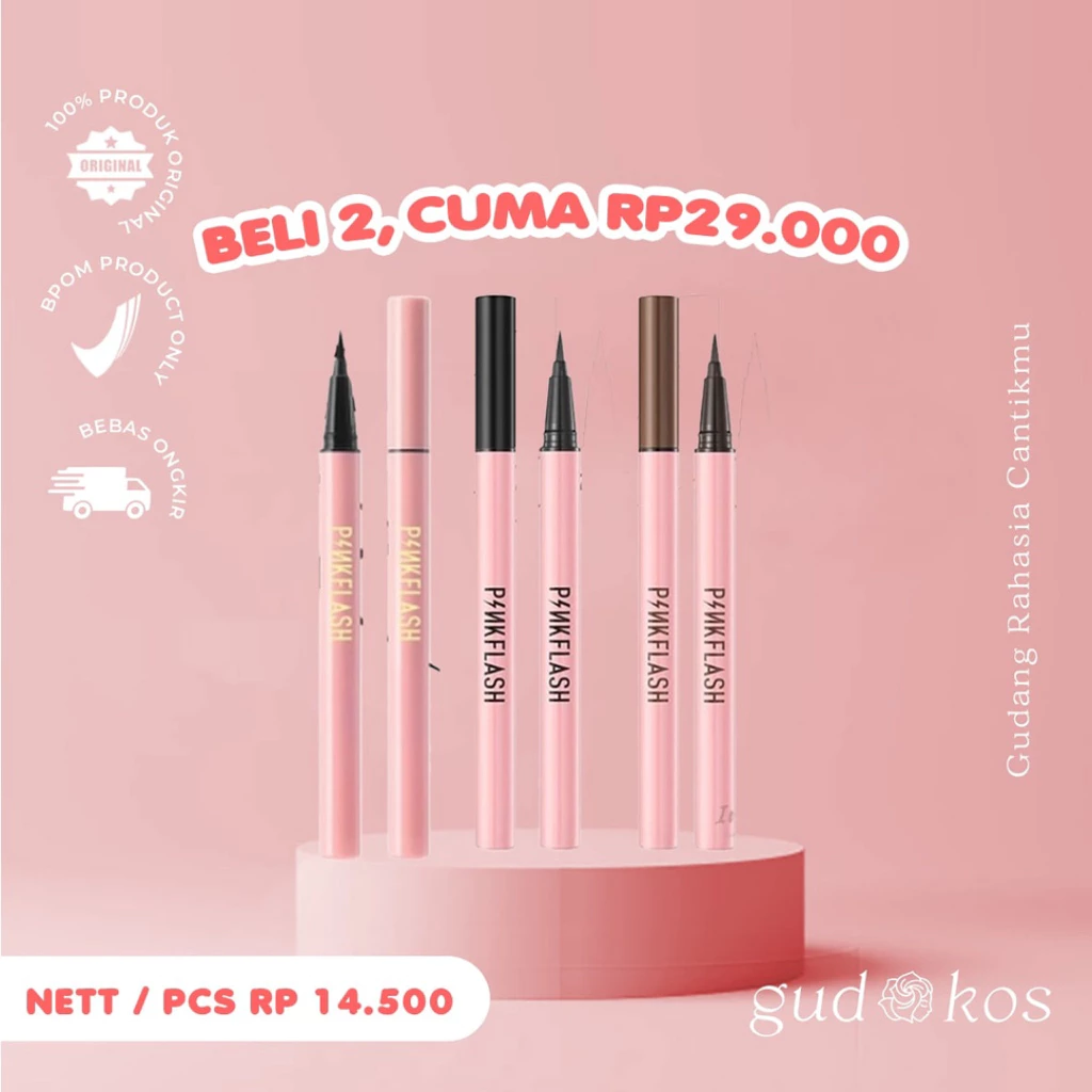 Gudkos PINKFLASH Liquid Eyeliner Pen - Long Lasting Waterproof Black Eye