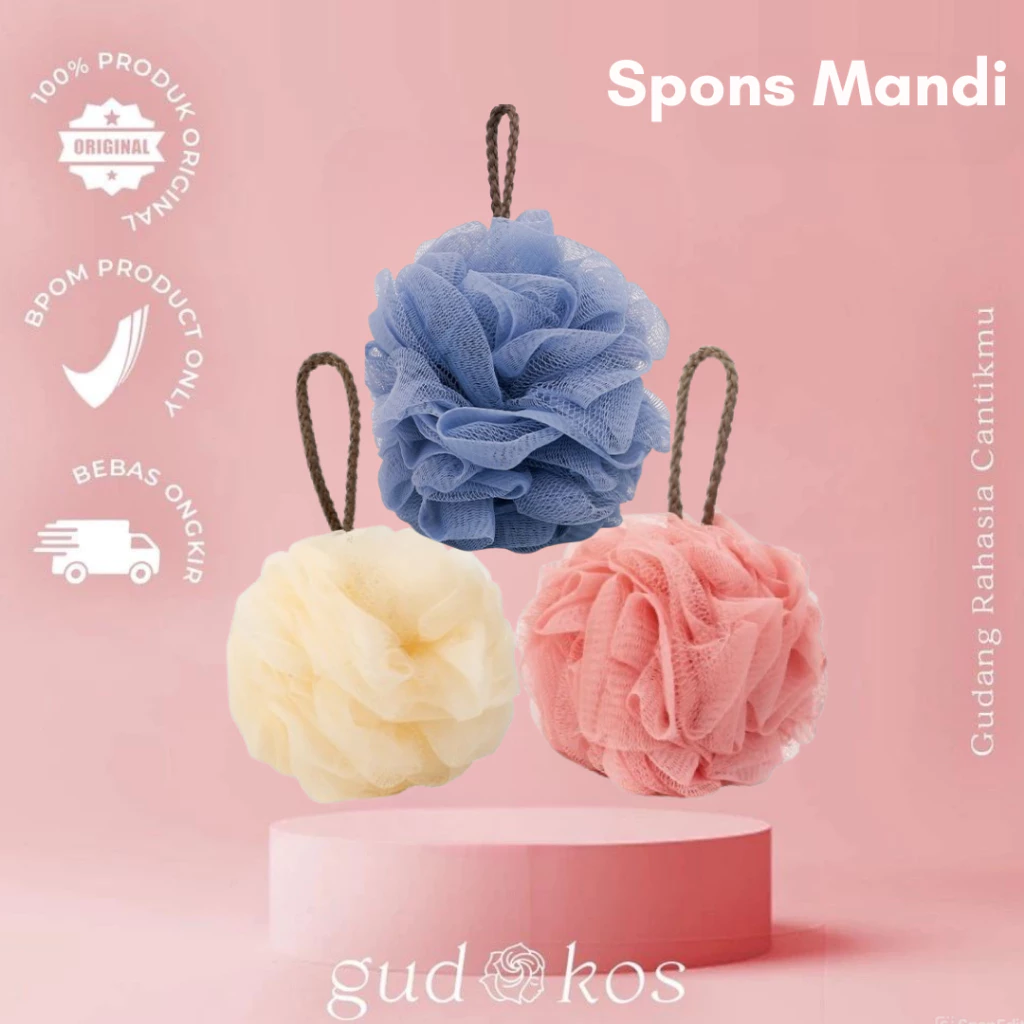 Gudkos Spon Mandi 30g/Shower Puff/Sponge Mesh
